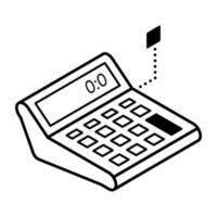 A trendy flat circular icon of calculator vector