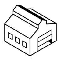 Get a linear isometric icon of home location vector