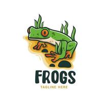 Green Frog Vector Logo Design