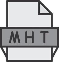 icono de formato de archivo mht vector