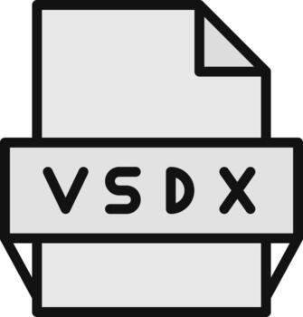 Vsdx File Format Icon vector