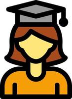 diseño de icono de vector de dama graduada