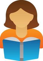 Woman Reading Vector Icon Design