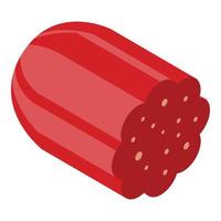 Pork sausage icon, isometric style vector