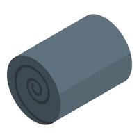 Blanket roll icon, isometric style vector