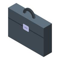 Office leather bag icon, isometric style vector