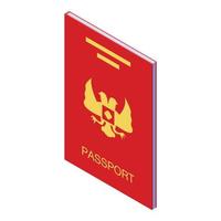 Passport icon, isometric style vector