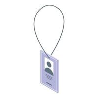 Guide id card icon, isometric style vector