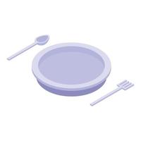 Excursion dishes icon, isometric style vector