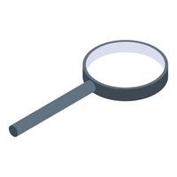 Magnifying glass icon, isometric style vector