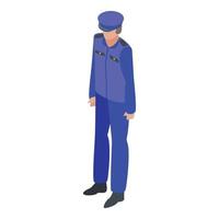 Policeman icon, isometric style vector