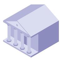 Court building icon, isometric style vector