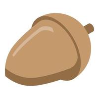 Oak acorn icon, isometric style vector