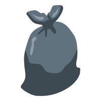 Garbage sack icon, isometric style vector