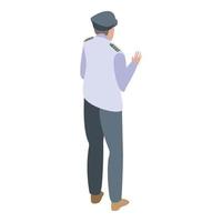 Security man icon, isometric style vector