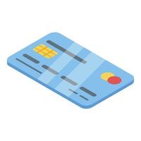 icono de tarjeta de crédito de estudiante, estilo isométrico vector