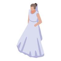 icono de novia, estilo isométrico vector