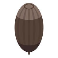 Brown acorn icon, isometric style vector