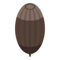 Brown acorn icon, isometric style vector