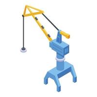 Port magnet crane icon, isometric style vector