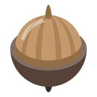 Acorn icon, isometric style vector