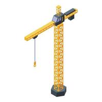 Hook tower crane icon, isometric style vector