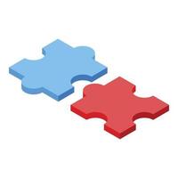 Quest puzzle icon, isometric style vector
