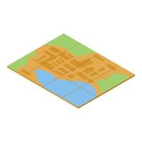 Quest map icon, isometric style vector