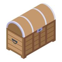 Quest dower chest icon, isometric style vector