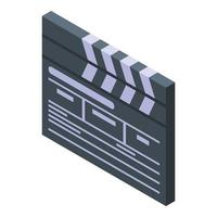 Clapperboard icon, isometric style vector