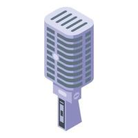 Karaoke professional microphone icon, isometric style vector