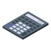 Manual calculator icon, isometric style vector