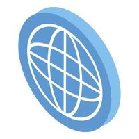 Search globe icon, isometric style vector