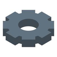 Mechanism gear icon, isometric style vector