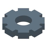 Mechanism gear icon, isometric style vector