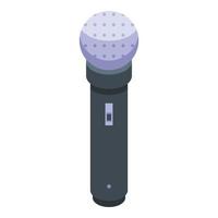 Karaoke microphone icon, isometric style vector