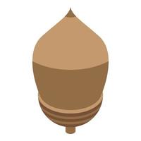 Tree acorn icon, isometric style vector