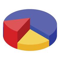 icono de diagrama de gráfico circular, estilo isométrico vector