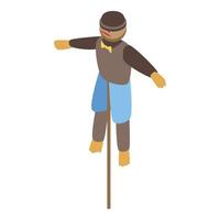 Farm scarecrow icon, isometric style vector