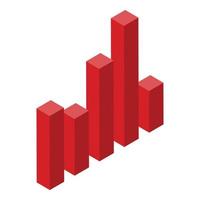 Account manager graph chart icon, isometric style vector