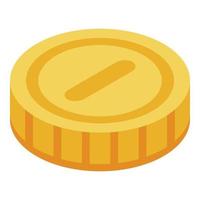 Gold coin icon, isometric style vector