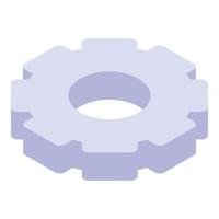 Steel metal gear icon, isometric style vector