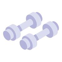 Dumb bell icon, isometric style vector