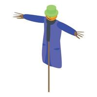 Scarecrow icon, isometric style vector