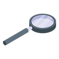 Manager magnifier icon, isometric style vector