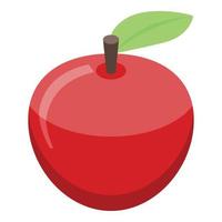 Red apple icon, isometric style vector