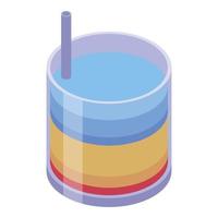 Manhattan cocktail icon, isometric style vector