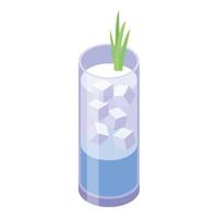 Ice cocktail icon, isometric style vector