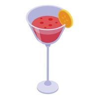 Barbados cocktail icon, isometric style vector