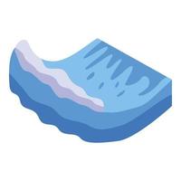 Tsunami wave icon, isometric style vector